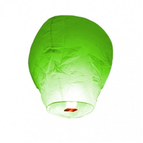 Létající lampion štěstí - zelený 10ks